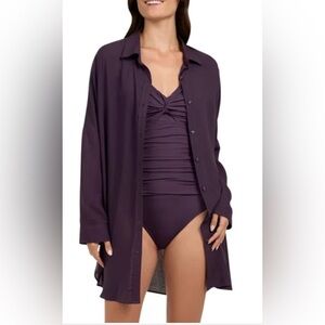 Lands End Tunic Length Swim Cover Up